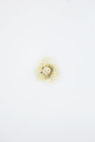 Golden Blossoms: White Floral Shoe Clip - The Krippit