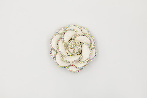 Jeweled White Rose Shoe Clip - The Krippit