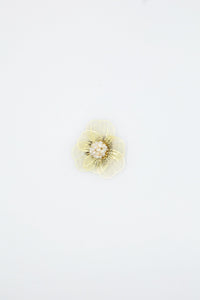 Golden Blossoms: White Floral Shoe Clip - The Krippit