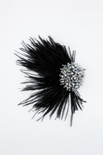 Load image into Gallery viewer, Nocturnal Splendor: Silver Adorned Black Feather Shoe Clip - The Krippit