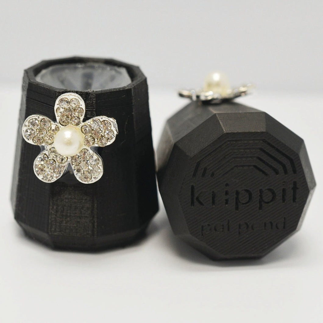 Bijoux Silver Flower (Black/Opaque White) - The Krippit