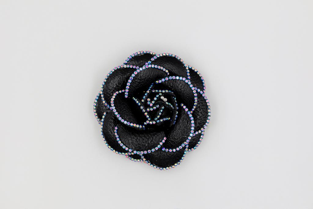 Jeweled Black Rose Shoe Clip - The Krippit